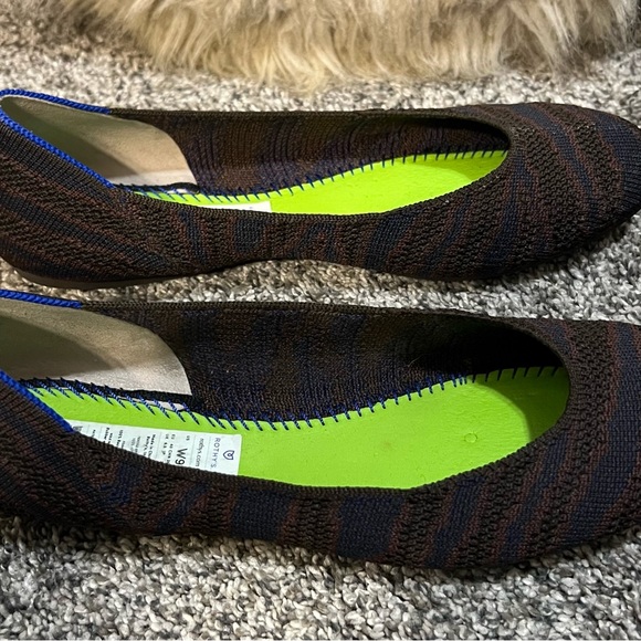 Rothy’s ballet flats chocolate and navy zebra Size 9 - Picture 5 of 6